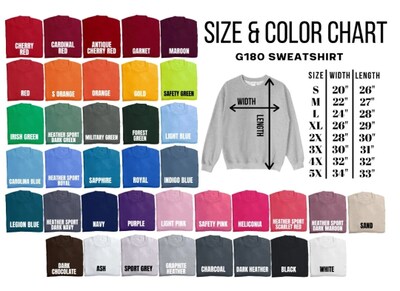 Gildan sweatshirt colors hotsell